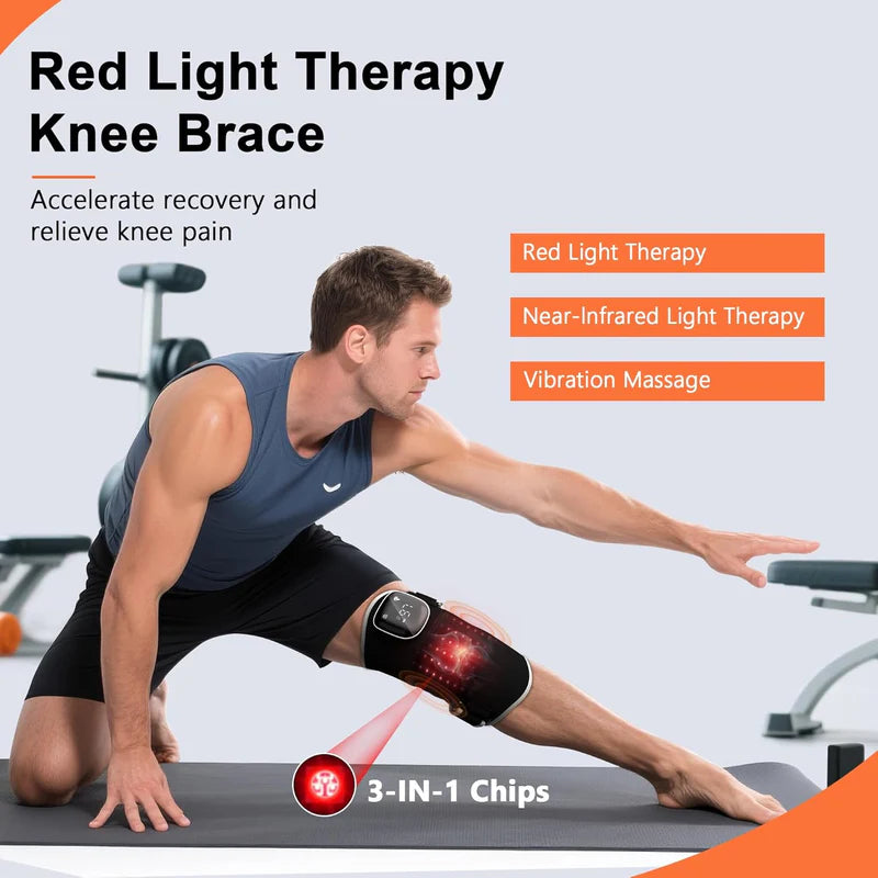 Heated Knee Massager – Smart Heat Therapy & Vibration Massage | Adjustable Knee Support | USB Rechargeable