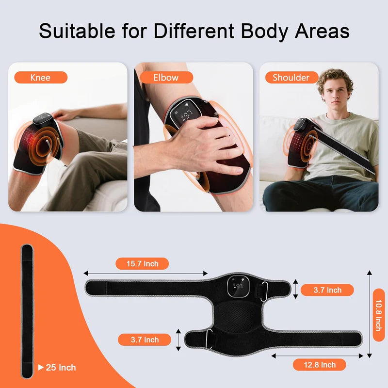 Heated Knee Massager – Smart Heat Therapy & Vibration Massage | Adjustable Knee Support | USB Rechargeable