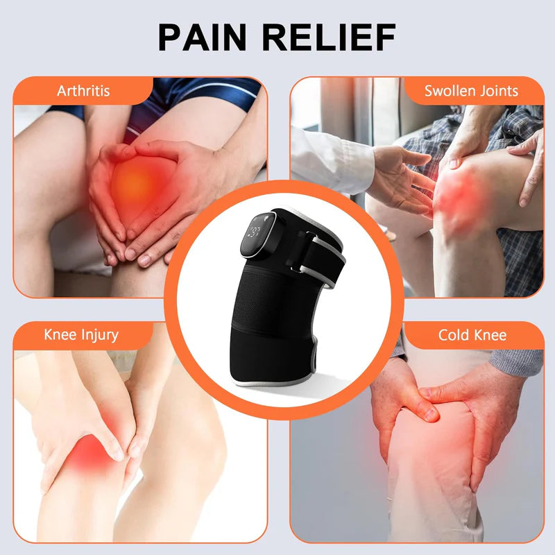 Heated Knee Massager – Smart Heat Therapy & Vibration Massage | Adjustable Knee Support | USB Rechargeable