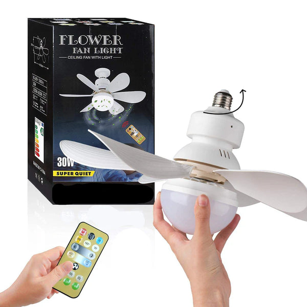 Flower Fan Light – Ceiling Fan with LED Light | Remote Control | 30W Super Quiet
