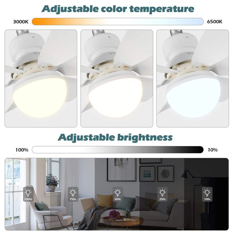 Flower Fan Light – Ceiling Fan with LED Light | Remote Control | 30W Super Quiet